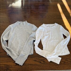 American Eagle Gray and Hollister White Long Sleeve Tops